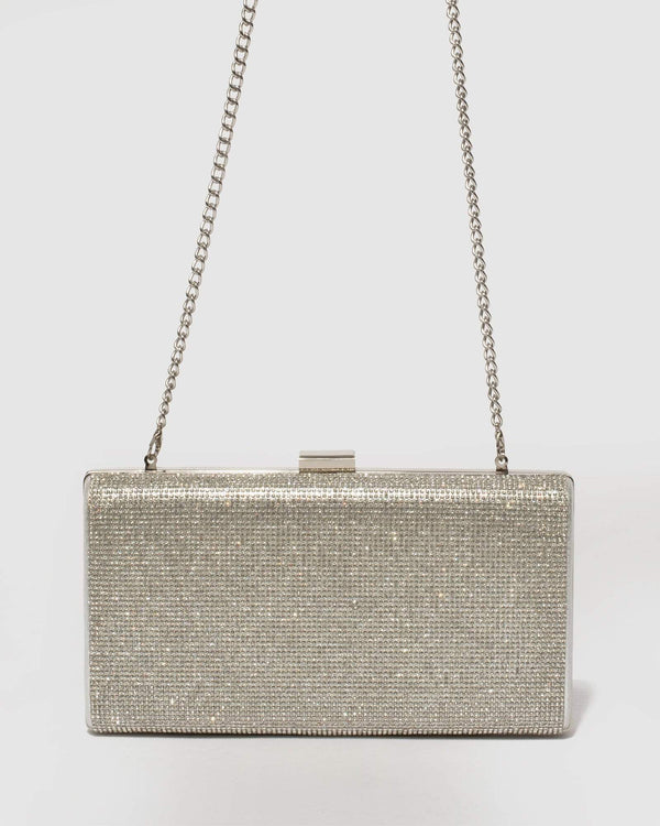 Silver Margot Hardcase Clutch | Clutch Bags