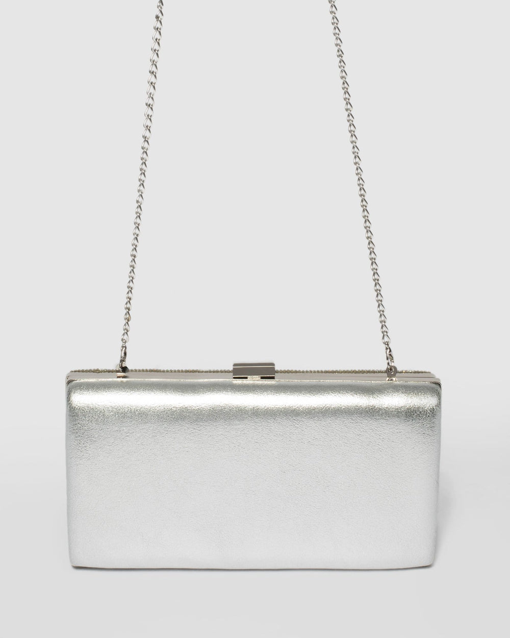 Silver Hardcase Clutch Bag Online