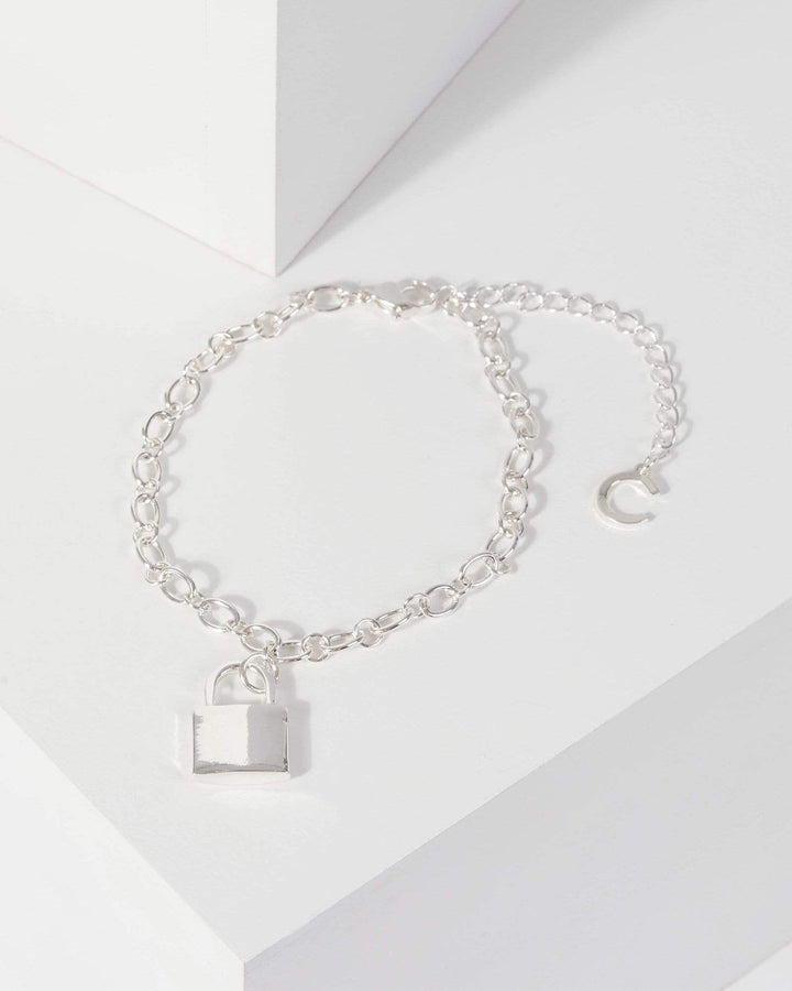 Silver Medium Chain Lock Bracelet | Wristwear