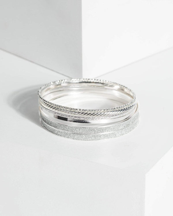 Silver Metal Bangle Pack Bracelet | Wristwear