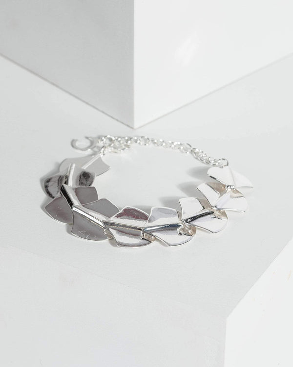 Silver Metal Scale Statement Bracelet | Wristwear