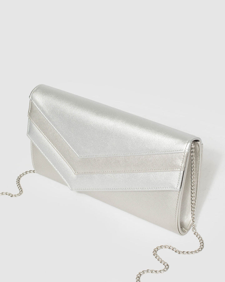 Silver Mila Arrow Clutch Bag | Clutch Bags