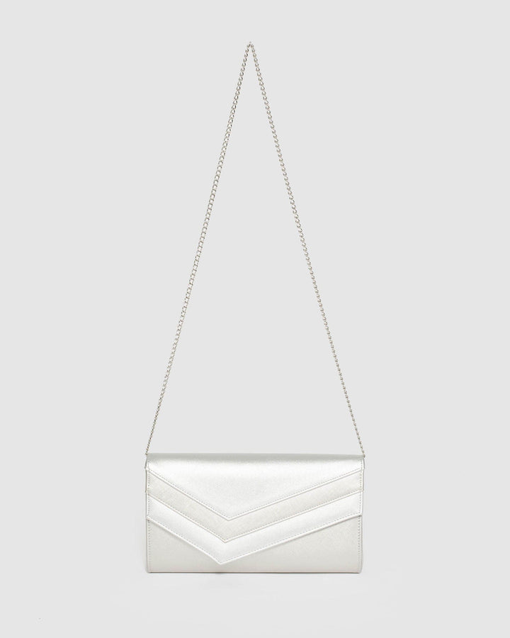 Silver Mila Arrow Clutch Bag | Clutch Bags
