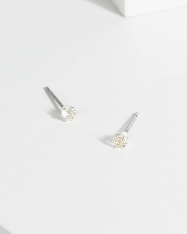 Colette by Colette Hayman Silver Mini Crystal Stud Earrings
