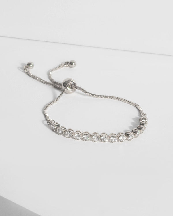 Silver Mini Crystal Toggle Bracelet | Wristwear