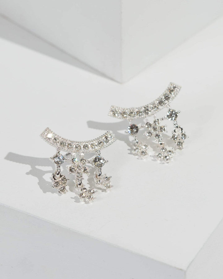 Silver Mini Stars Drop Earrings | Earrings