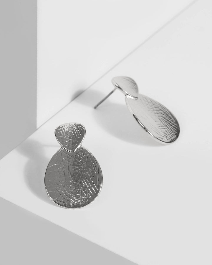 Silver Mini Textured Metal Stud Earrings | Earrings