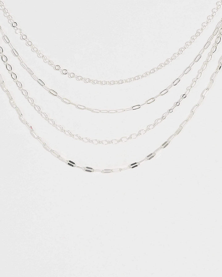Colette by Colette Hayman Silver Multi Chain Layer Necklace