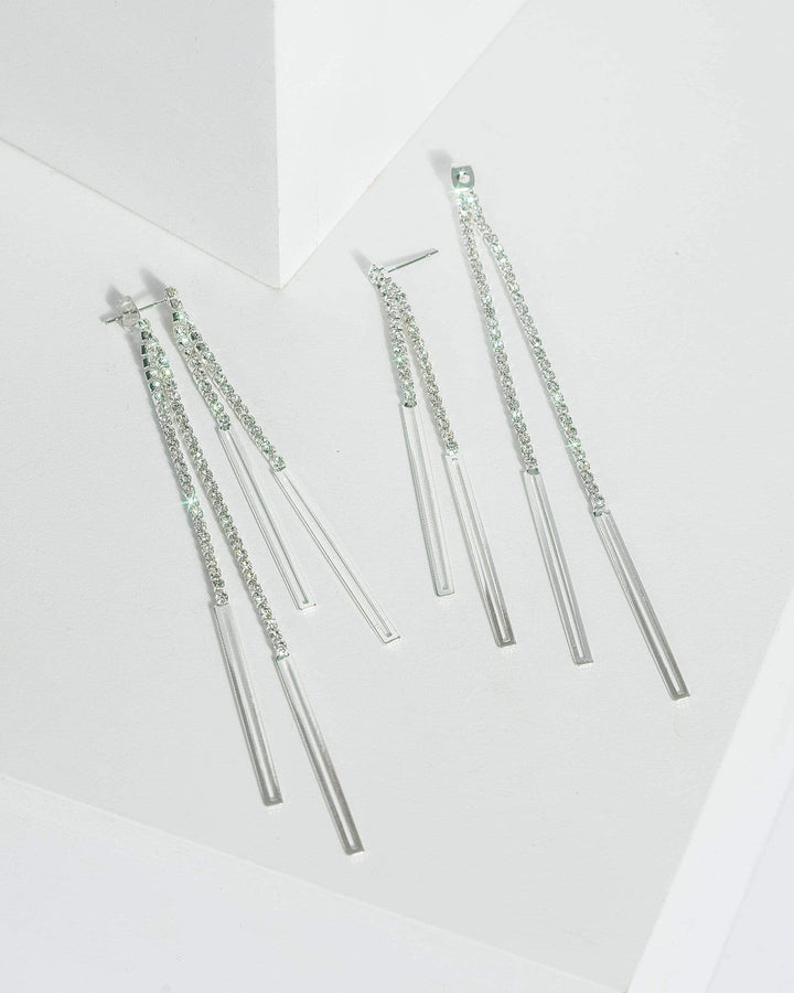Silver Multi Chain Tassel Earrings | Earrings