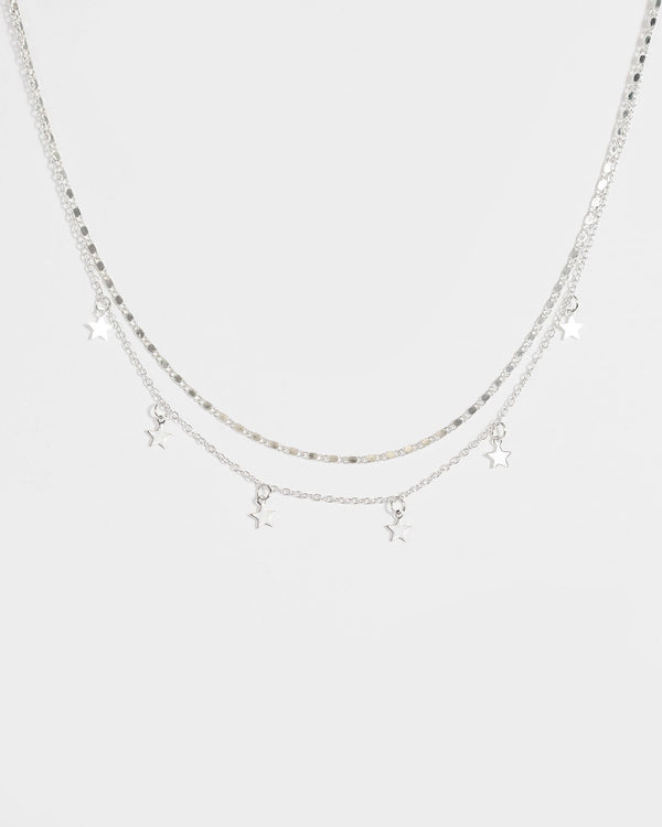 Silver Multi Layer Star Necklace | Necklaces