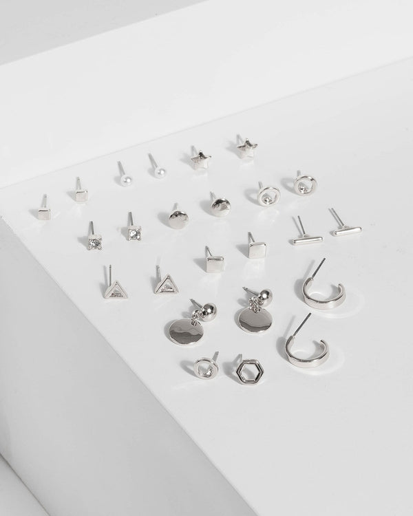 Silver Multi Shape Earrings | Earrings