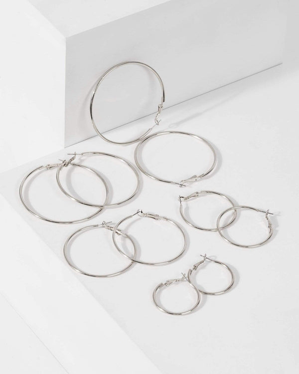 Silver Multi Size Fine Hoop Pack | Earrings