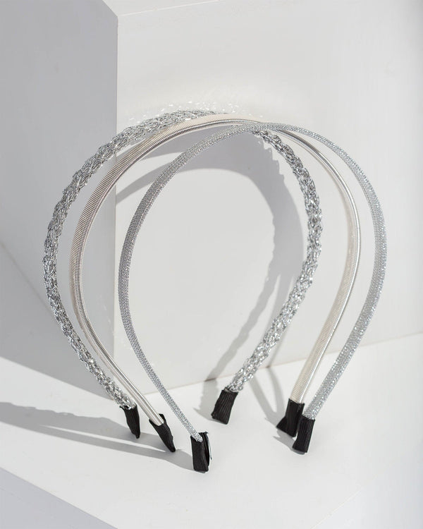 Colette by Colette Hayman Silver Multi Textured Headband Pack