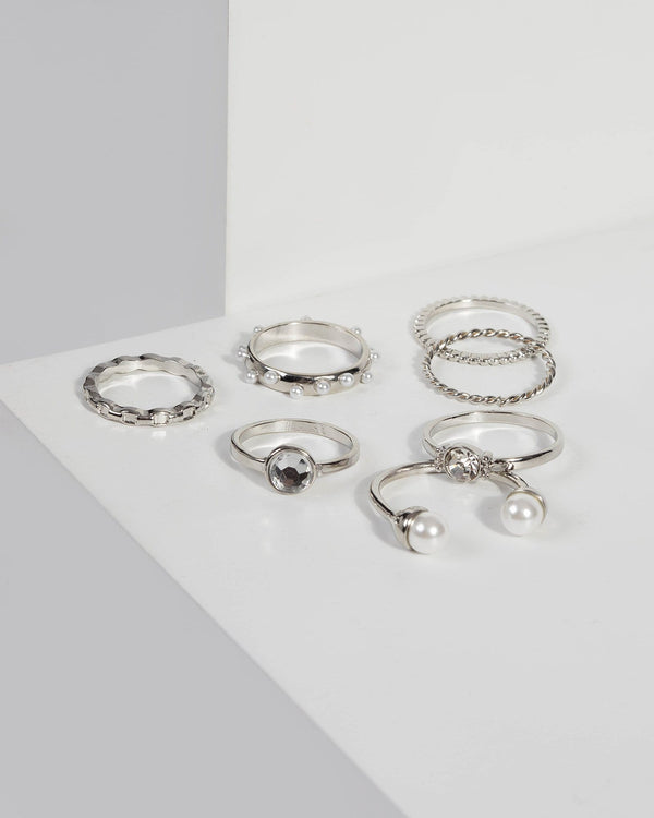 Silver Multi Variety Pearl Ring Set | Rings