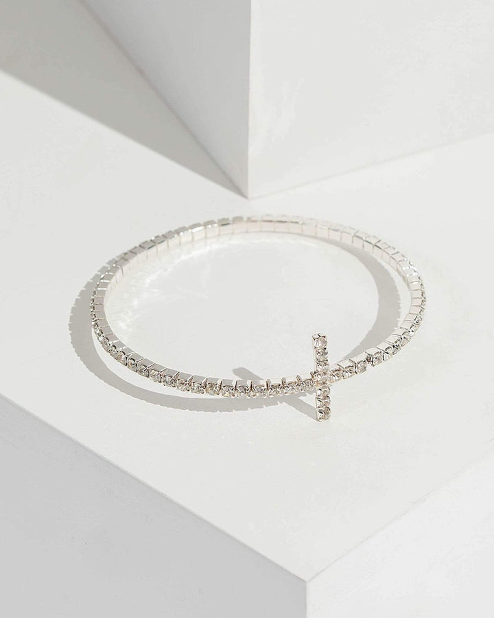 Silver Open Cross Bracelet | Wristwear