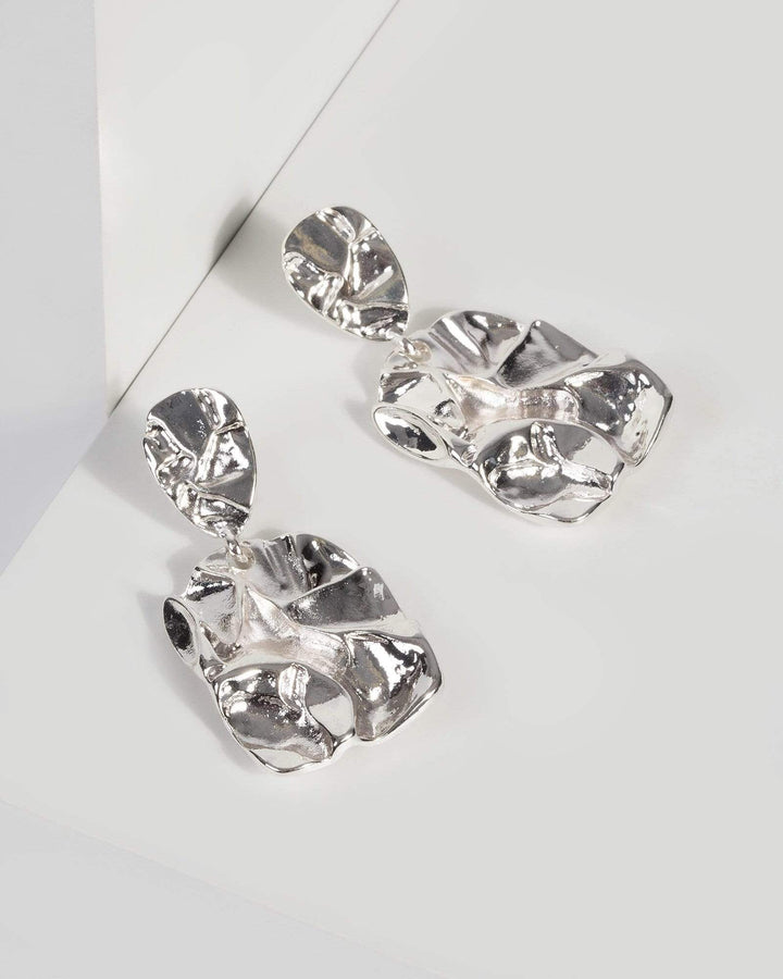 Silver Organic Matte Drop Earrings | Earrings