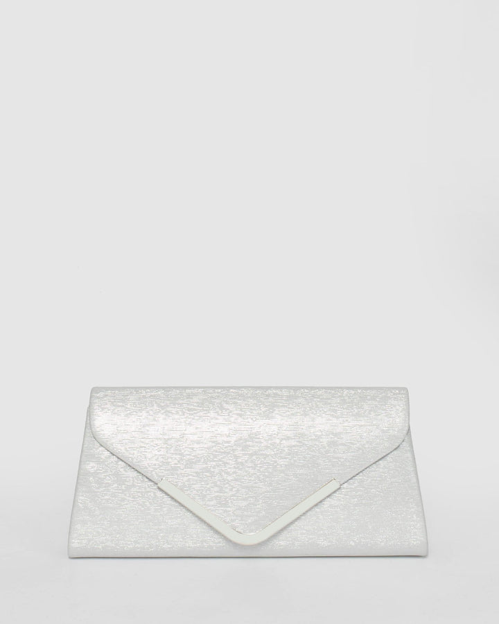 Silver Paula Clutch Bag | Clutch Bags