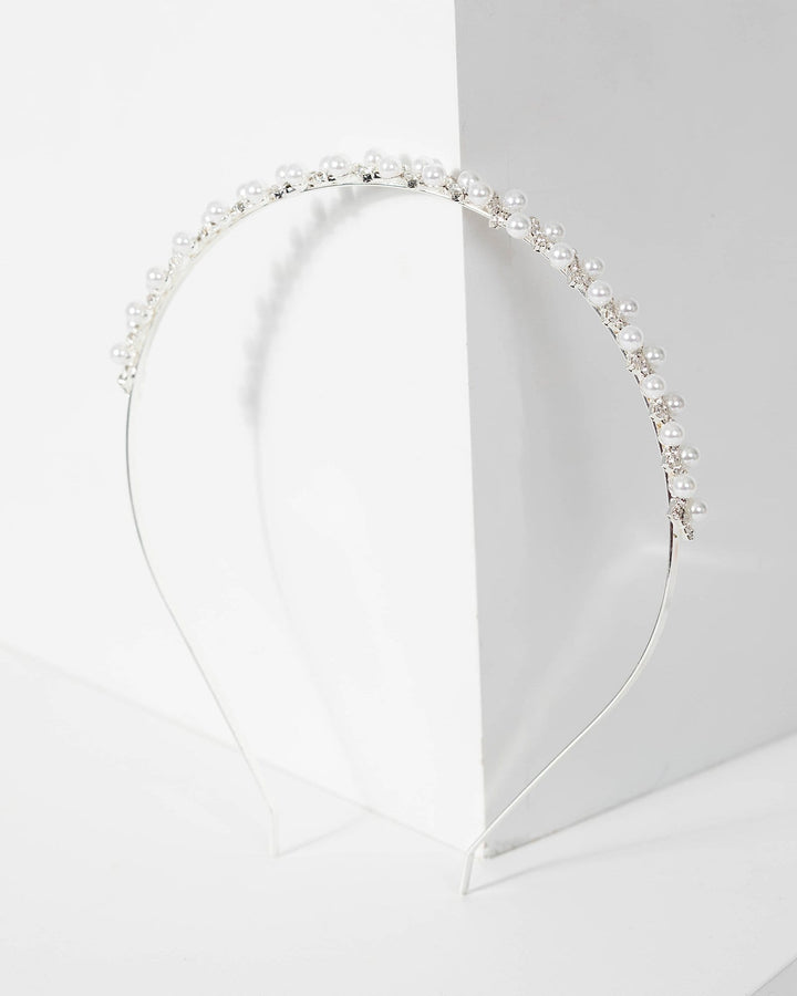 Silver Pearl And Crystal Headband | Accessories