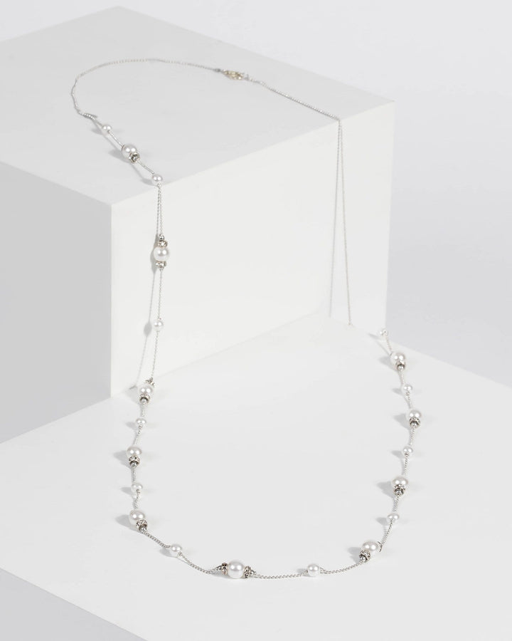 Silver Pearl Fine Beaded Necklace | Necklaces