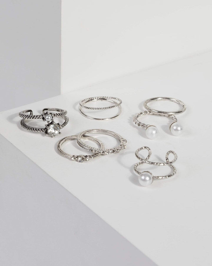 Silver Pearl Variety Ring Set | Rings