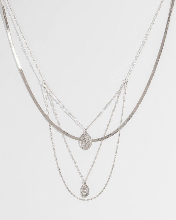 Colette by Colette Hayman Silver Pendant Chain Layering Necklace