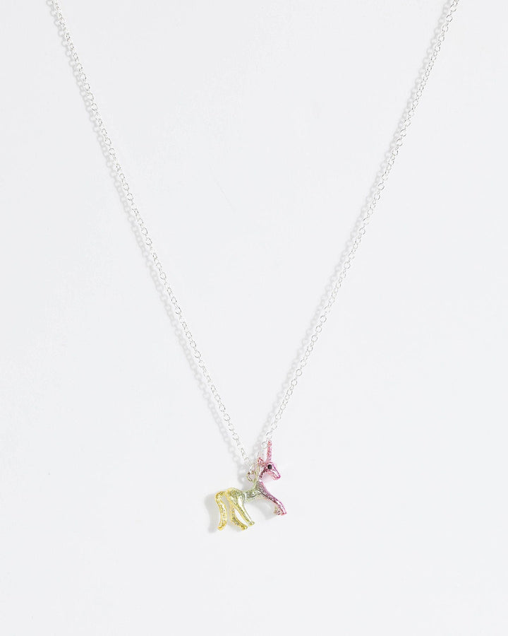 Colette by Colette Hayman Silver Rainbow Unicorn Pendant Necklace