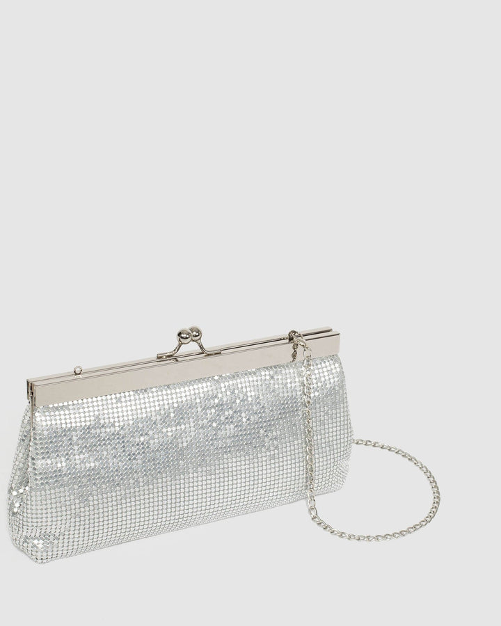 Silver Reatha Cry Clutch Bag | Clutch Bags