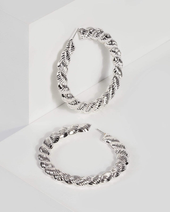 Silver Rope Oversize Metal Earrings | Earrings