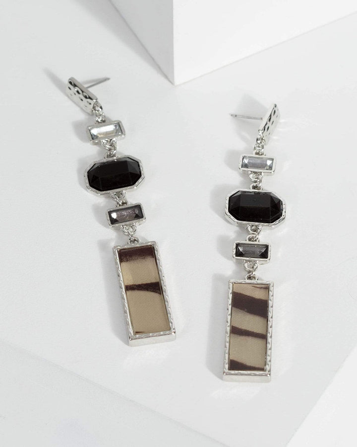 Silver Segmented Chain Drop Earrings | Earrings