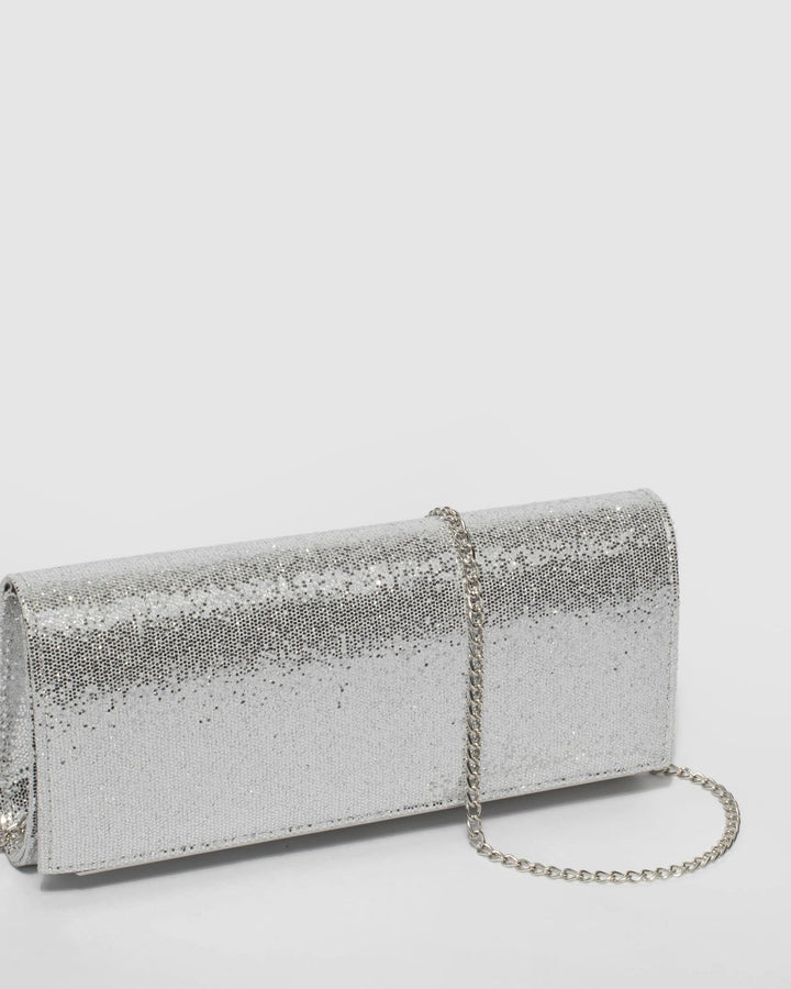 Silver Shaina Clutch Bag | Clutch Bags