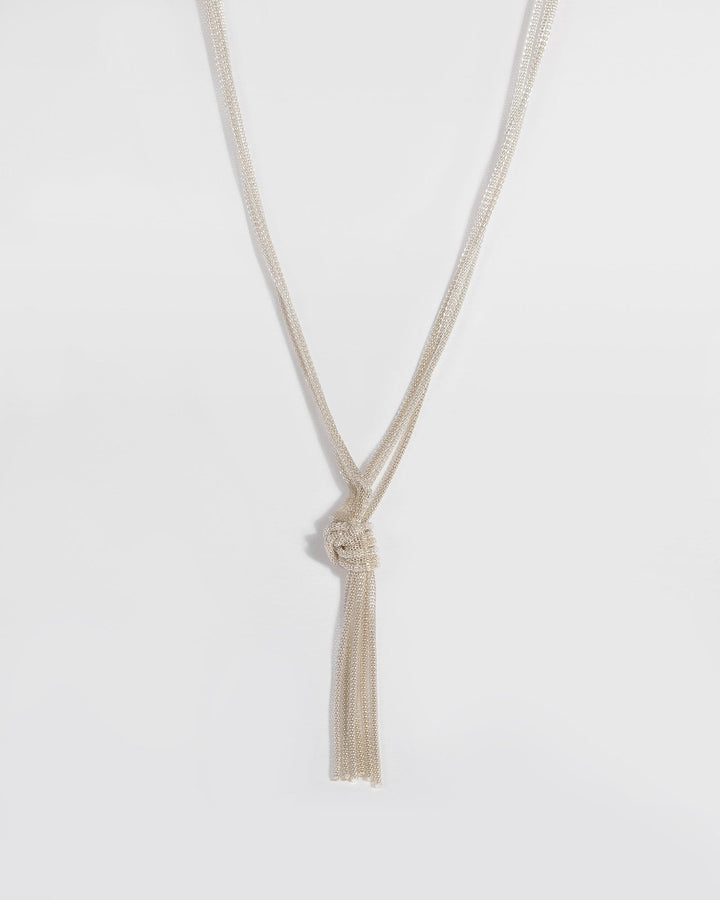 Silver Snake Chain Knot Necklace | Necklaces