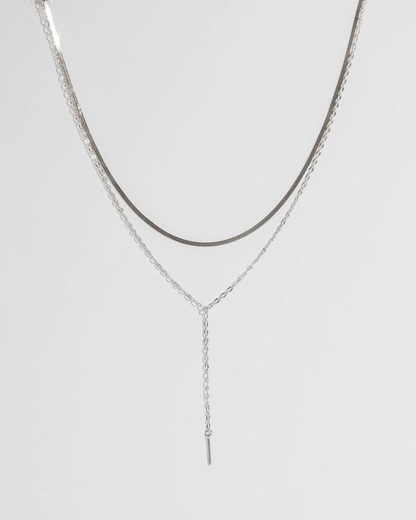 Colette by Colette Hayman Silver Snake Chain Lariat Necklace
