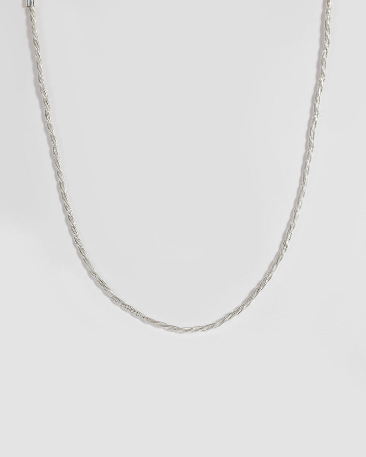 Silver Snake Chain Twist Necklace | Necklaces