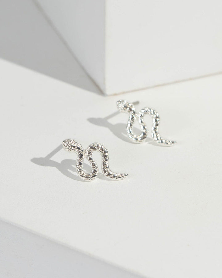 Silver Snake Stud Earrings | Earrings