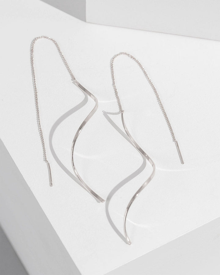 Colette by Colette Hayman Silver Spiral Bar Thread Through Earrings