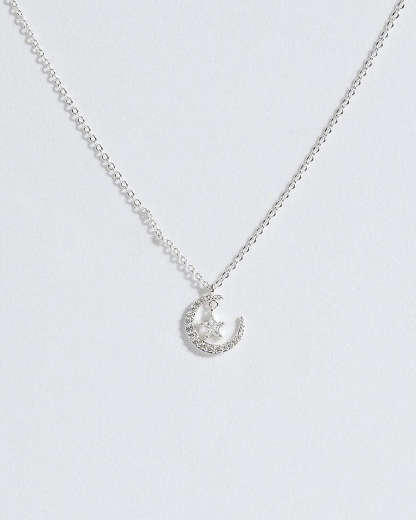 Silver Star And Moon Necklace | Necklaces