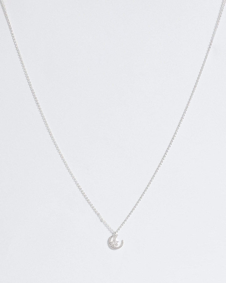 Silver Star And Moon Necklace | Necklaces