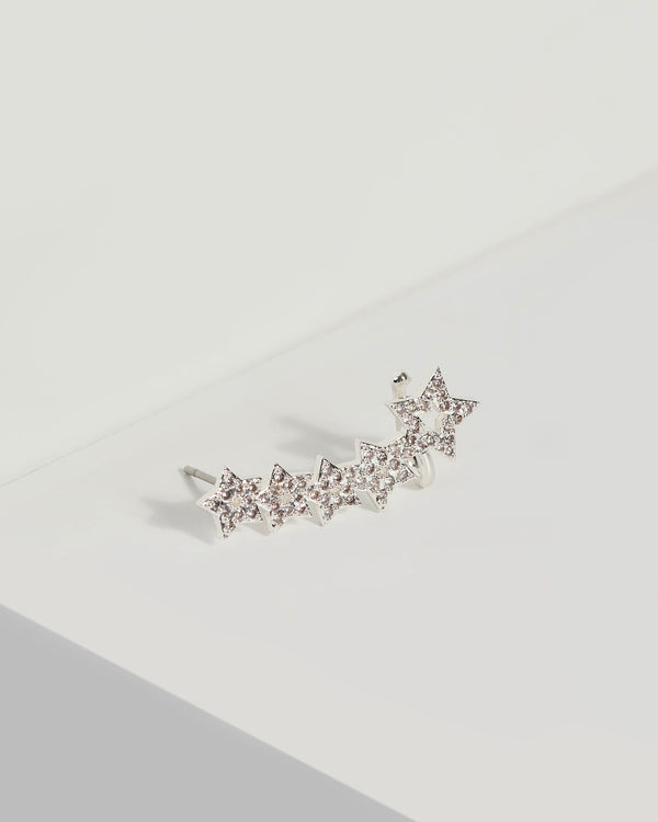 Silver Star Cubic Zirconia Ear Cuff | Earrings