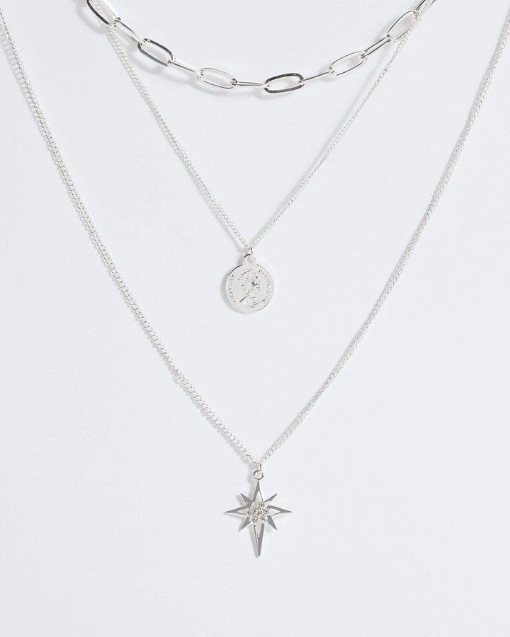 Silver Star Multi Layer Necklace | Necklaces