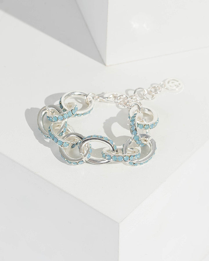 Silver Statement Beaded Chain Bracelet | Wristwear