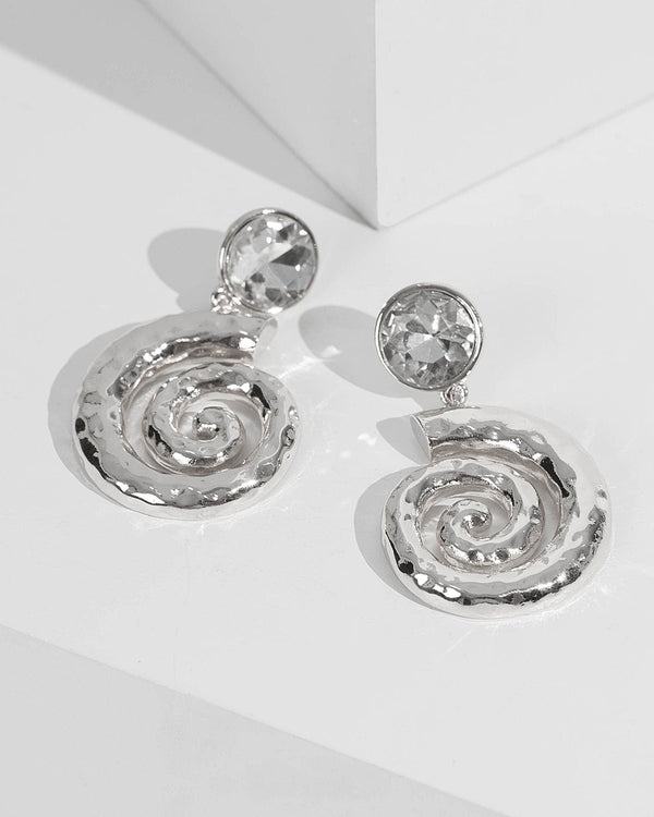Silver Swirl Drop Earrings | Earrings