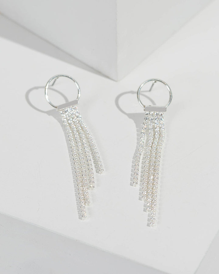 Silver Tassel Drop Loop Earrings | Earrings