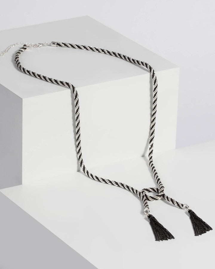 Silver Tassel Rope Lariat Necklace | Necklaces