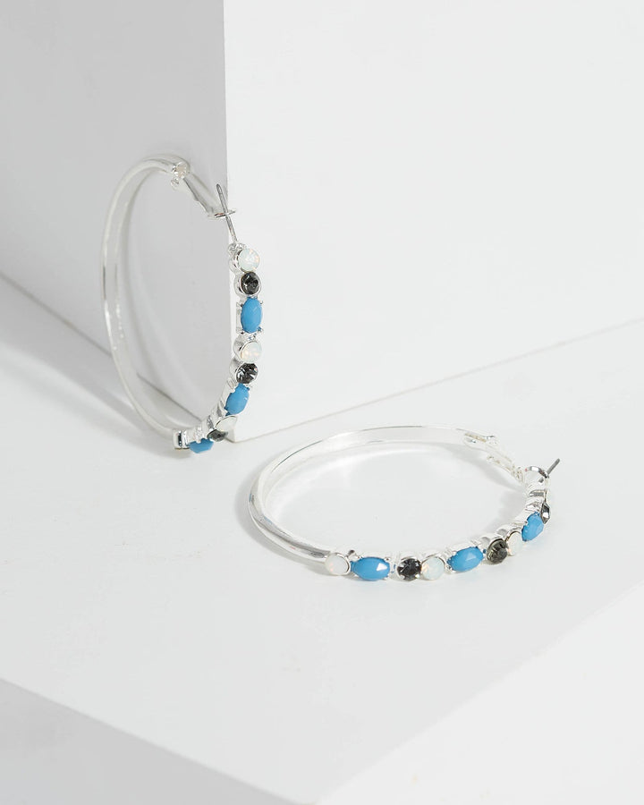 Silver Textured Hoops Earrings | Earrings