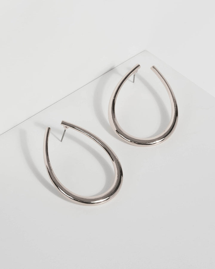 Silver Thick Teardrop Earrings | Earrings