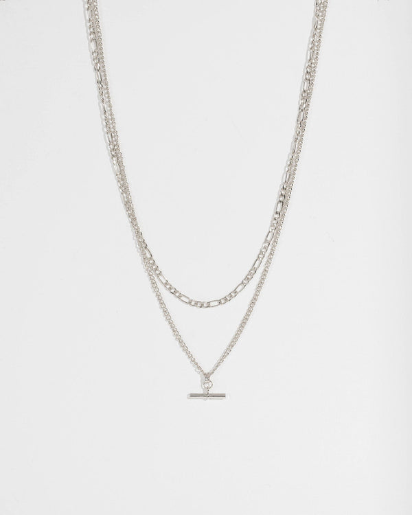 Silver Toggle 2 Layer Necklace | Necklaces