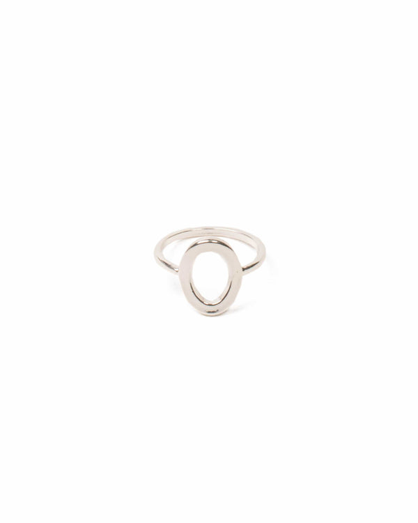 Colette by Colette Hayman Silver Tone Fine Metal Oval Ring - Medium