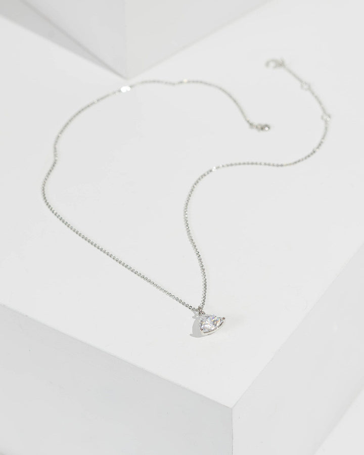 Silver Triangle Claw Pendant Necklace | Necklaces