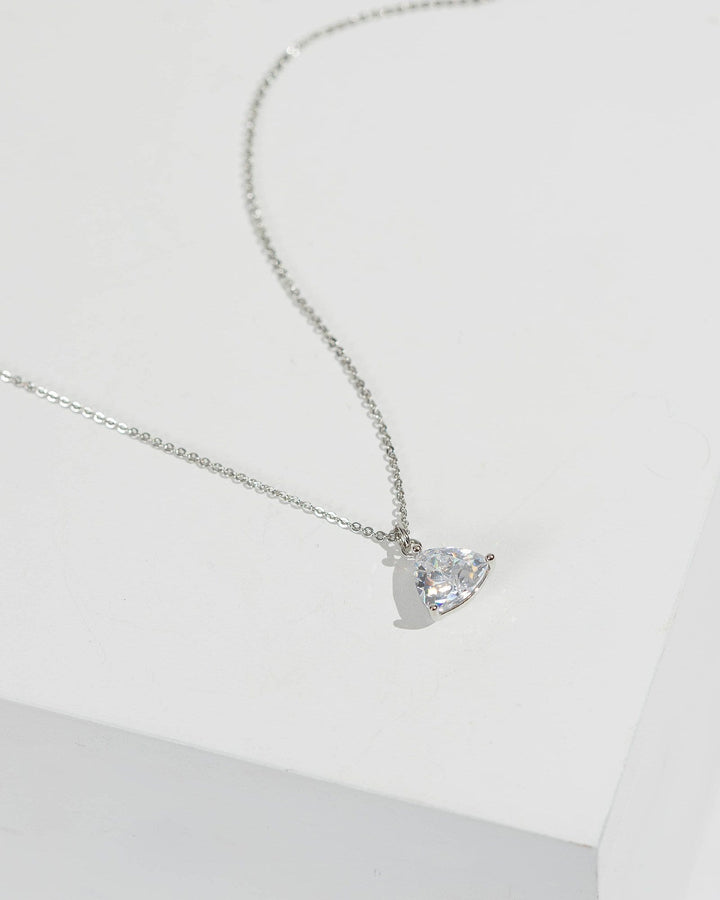 Silver Triangle Claw Pendant Necklace | Necklaces