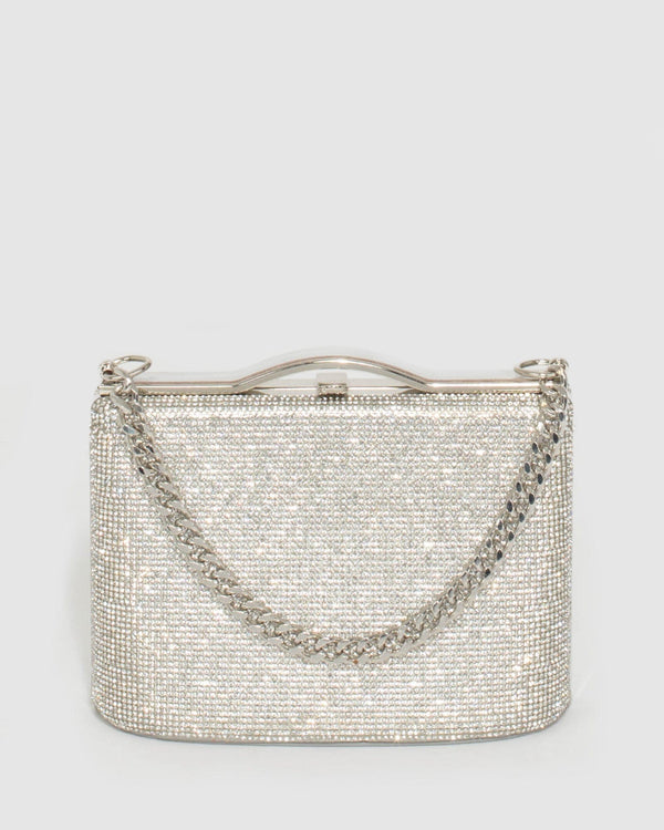 Silver Tullia Chain Bag | Clutch Bags